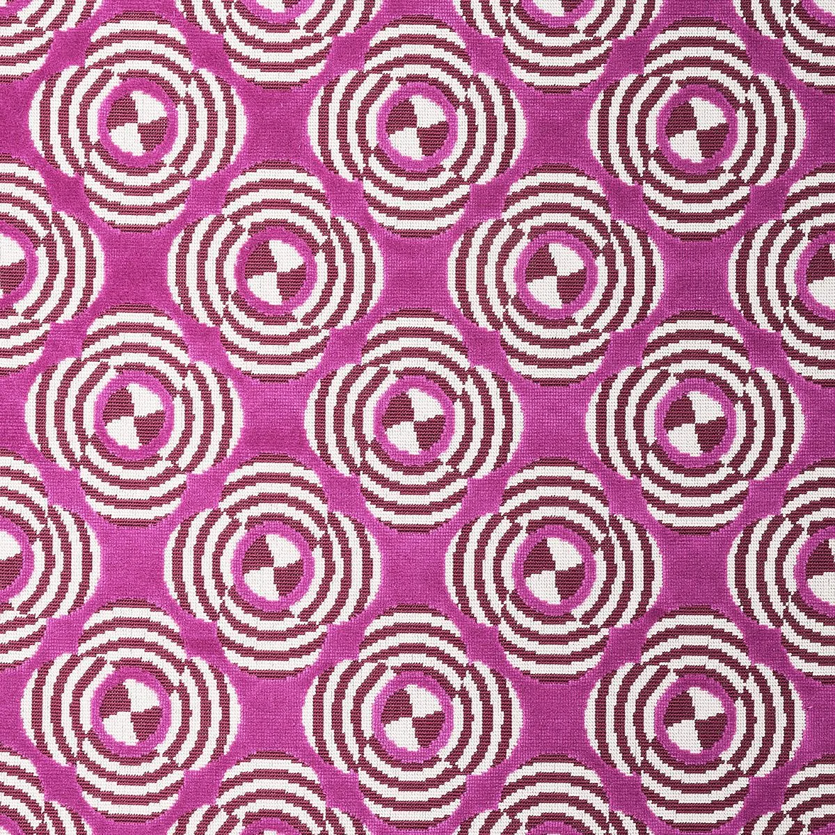 Schumacher 82262 Le Moderne Cut Velvet Magenta fabric swatch