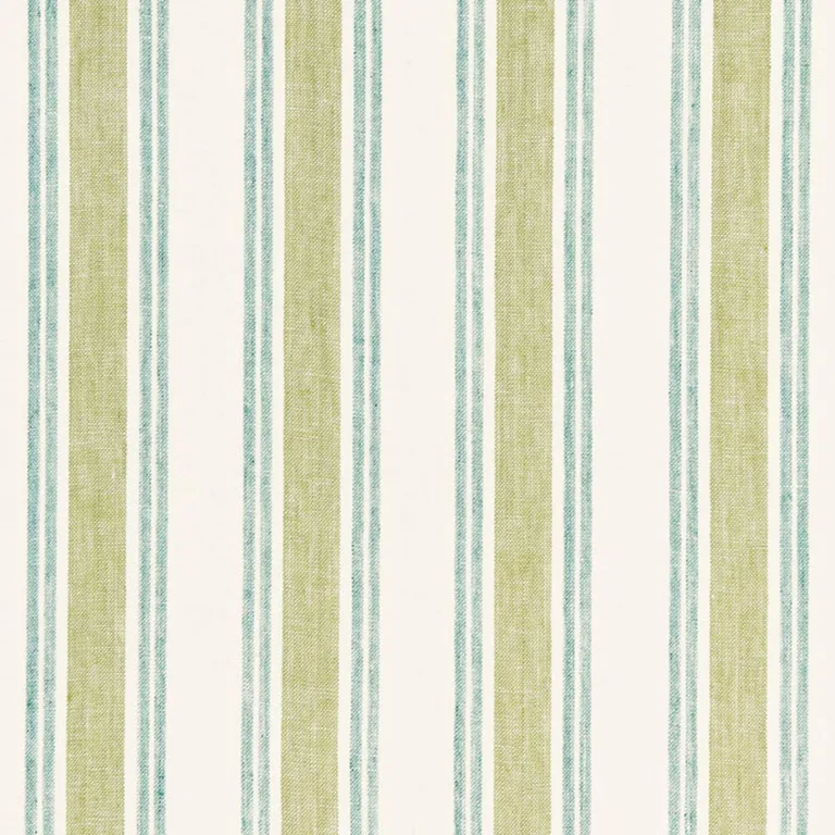 Schumacher 3485000 Leah Linen Stripe Sea Grass fabric swatch
