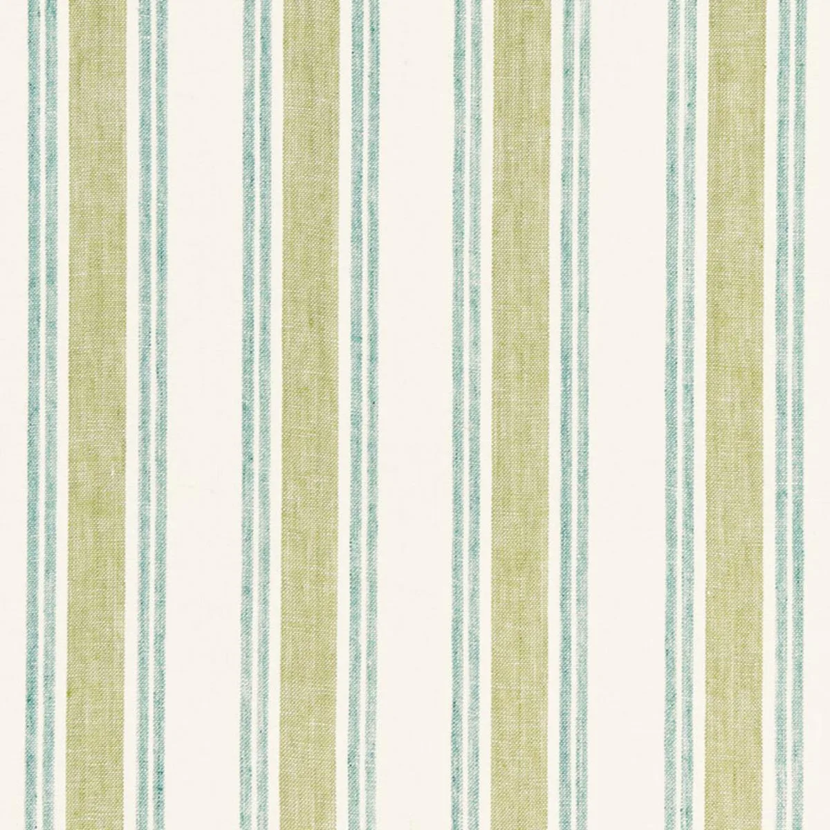 Schumacher 3485000 Leah Linen Stripe Sea Grass fabric swatch