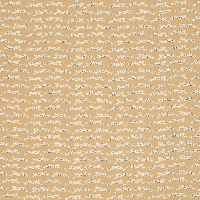 Schumacher 177741 Leaping Leopards Sand fabric swatch