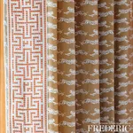 Schumacher 177741 Leaping Leopards Sand fabric swatch