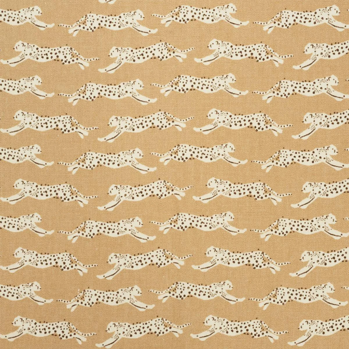 Schumacher 177741 Leaping Leopards Sand fabric swatch