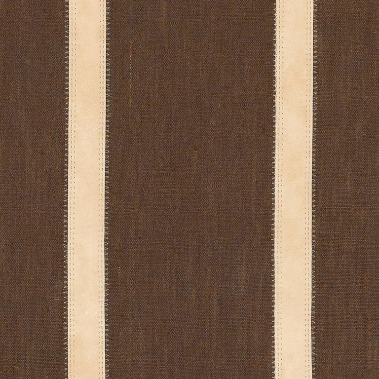 Schumacher 62512 Leather Stripe Cocoa fabric swatch