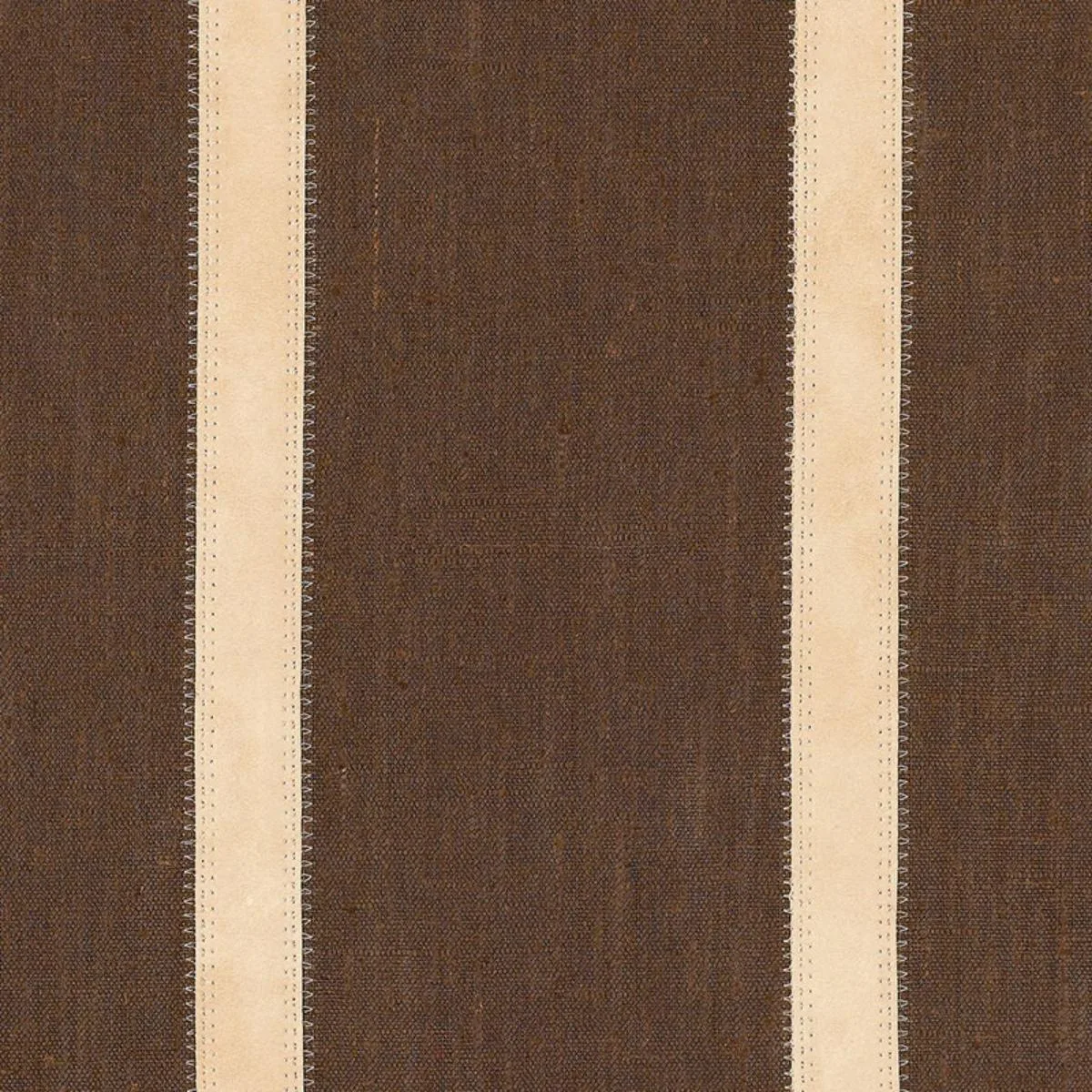 Schumacher 62512 Leather Stripe Cocoa fabric swatch