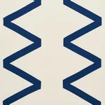 Schumacher 69695 Legere Linen Silk Appliqué Cobalt On Ivory fabric swatch