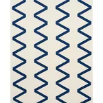 Schumacher 69695 Legere Linen Silk Appliqué Cobalt On Ivory fabric swatch