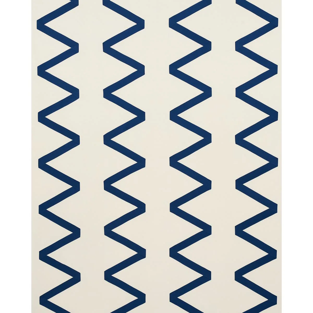 Schumacher 69695 Legere Linen Silk Appliqué Cobalt On Ivory fabric swatch