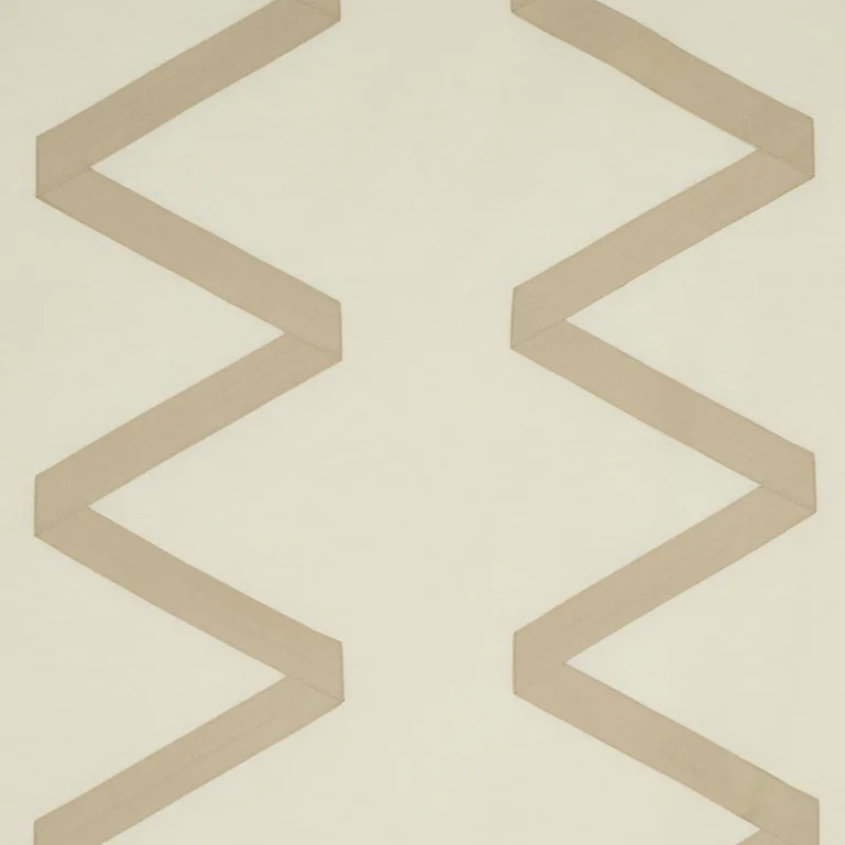 Schumacher 69694 Legere Linen Silk Appliqué Dove On Ivory fabric swatch