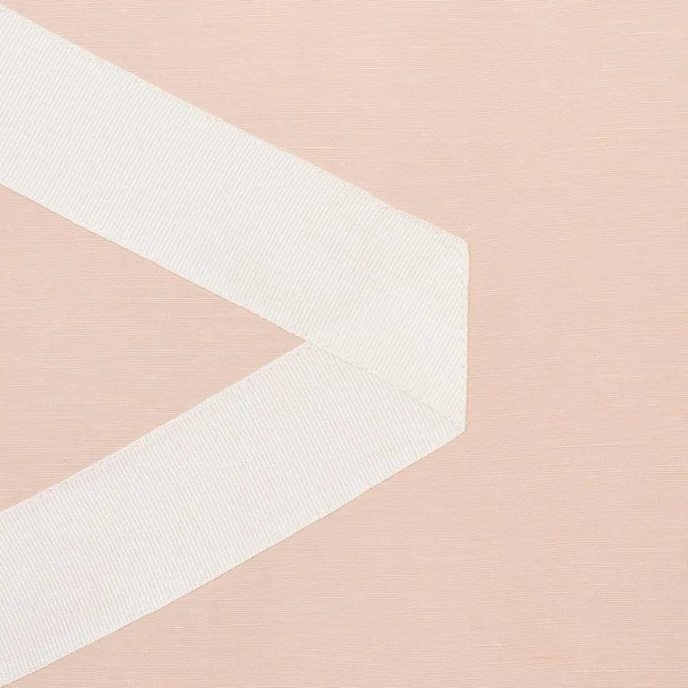 Schumacher 69693 Legere Linen Silk Appliqué Ivory On Blush fabric swatch