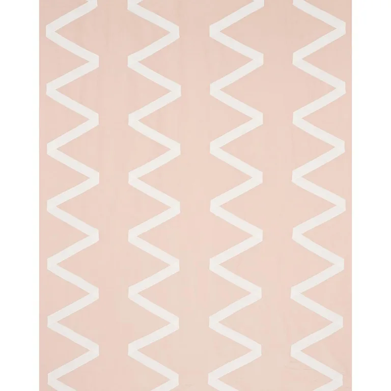 Schumacher 69693 Legere Linen Silk Appliqué Ivory On Blush fabric swatch
