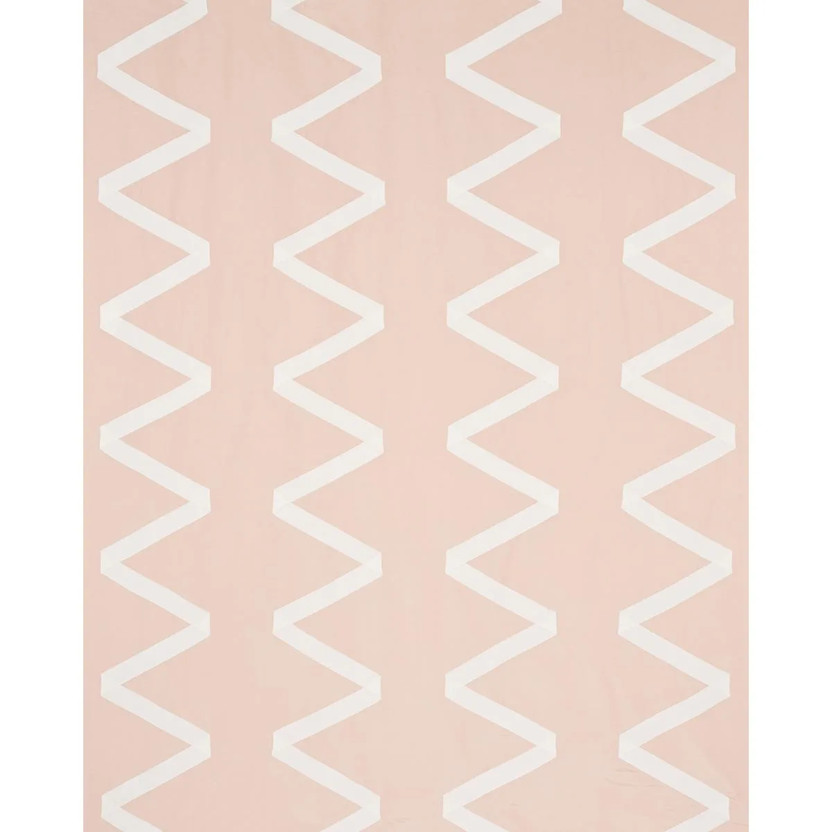 Schumacher 69693 Legere Linen Silk Appliqué Ivory On Blush fabric swatch