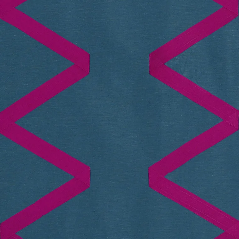Schumacher 69690 Legere Linen Silk Appliqué Midnight fabric swatch