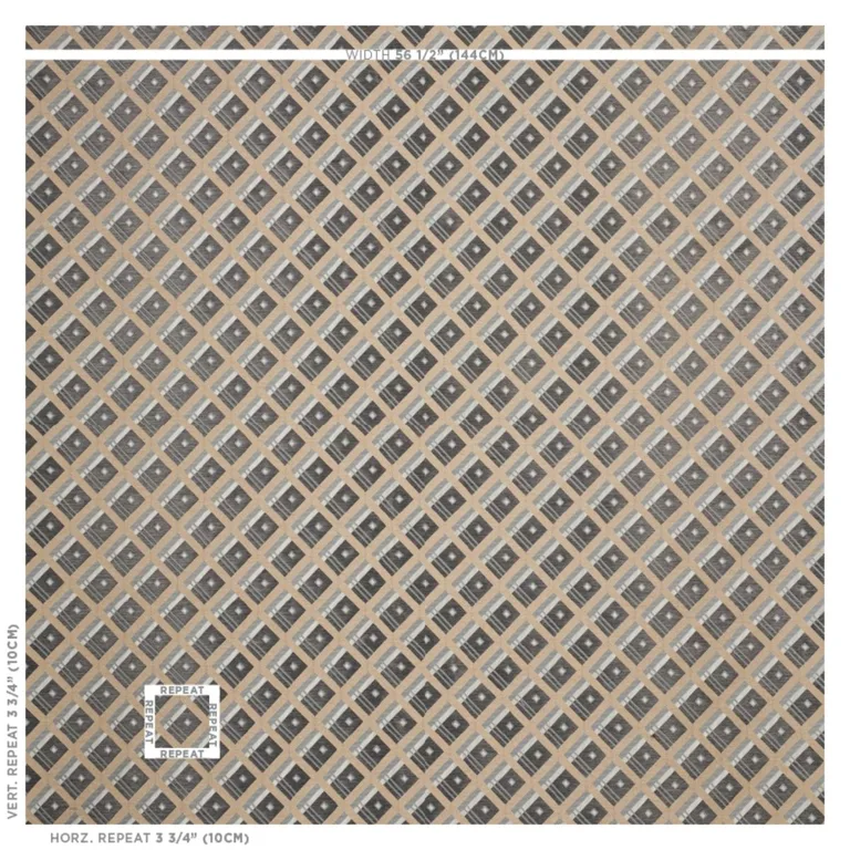 Schumacher 76011 Legrad Argyle Charcoal fabric swatch