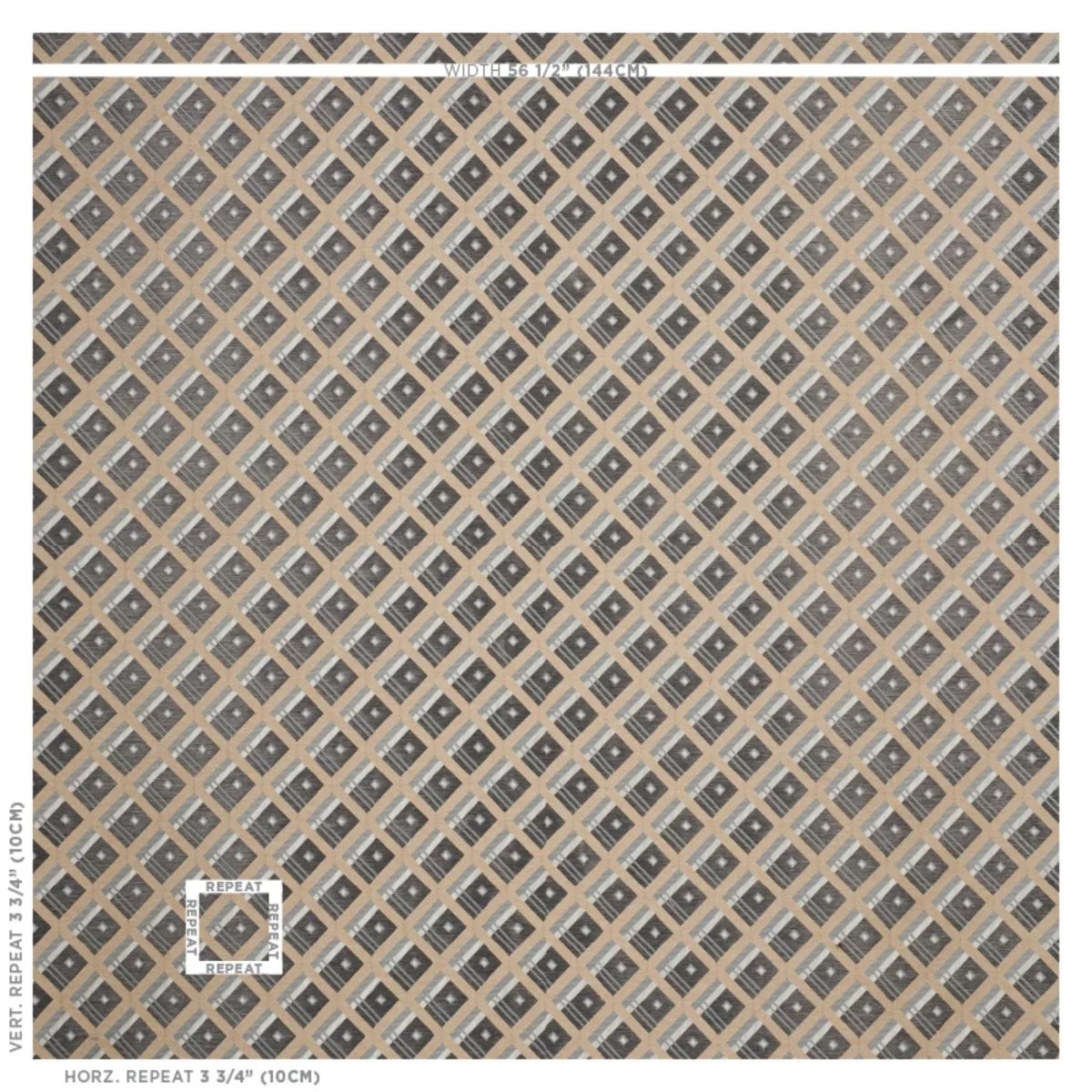 Schumacher 76011 Legrad Argyle Charcoal fabric swatch