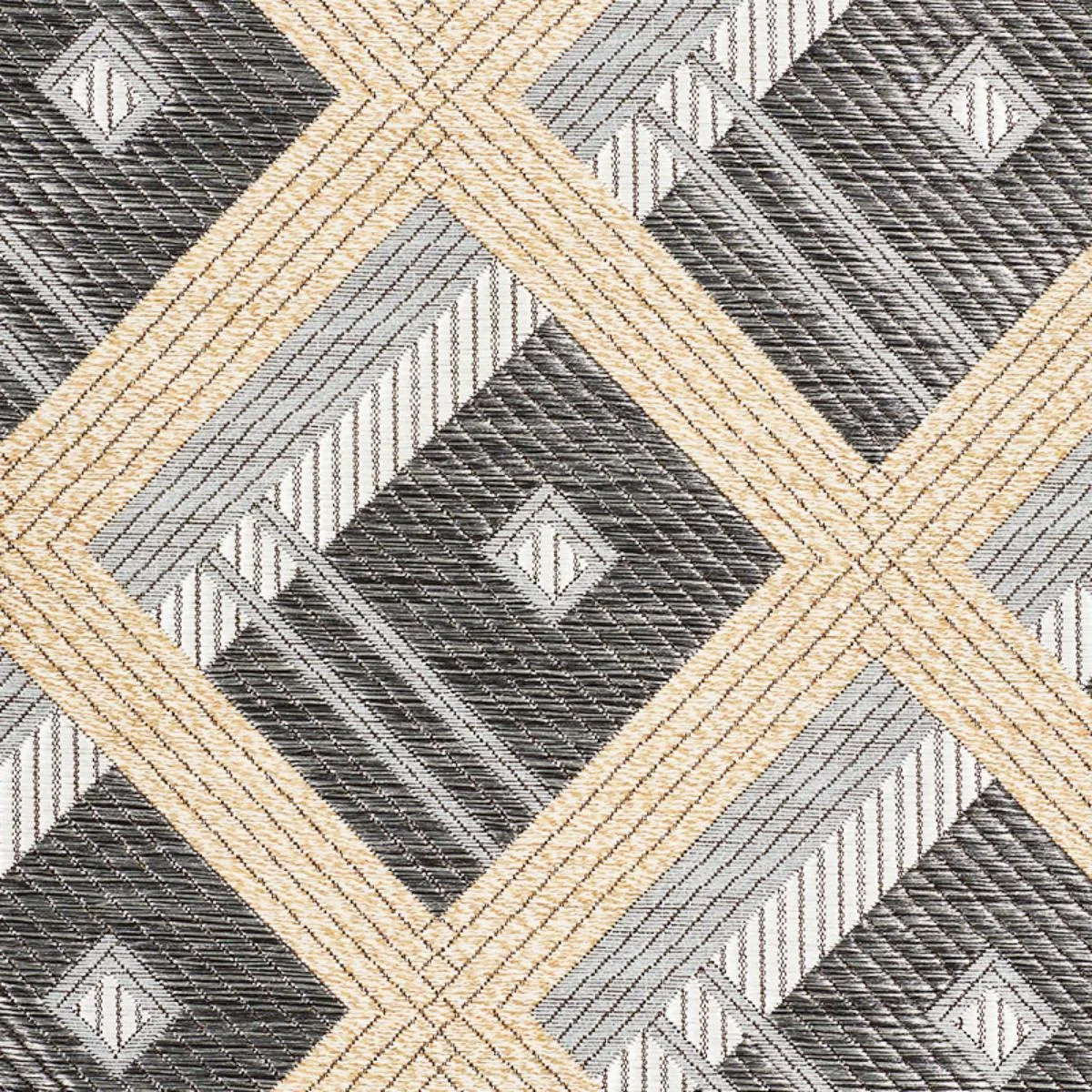 Schumacher 76011 Legrad Argyle Charcoal fabric swatch