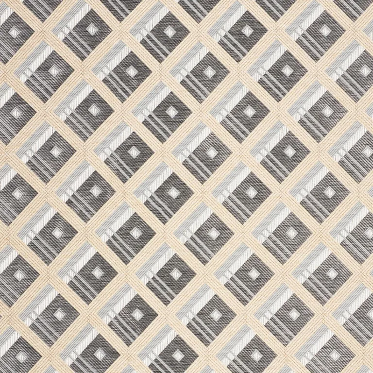 Schumacher 76011 Legrad Argyle Charcoal fabric swatch