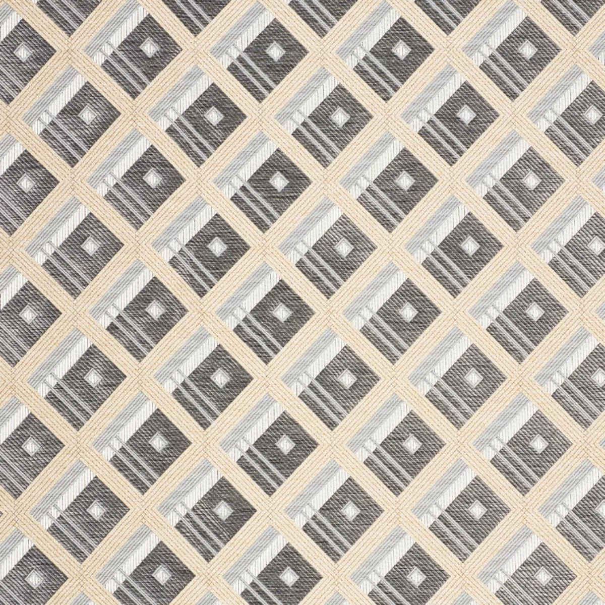Schumacher 76011 Legrad Argyle Charcoal fabric swatch