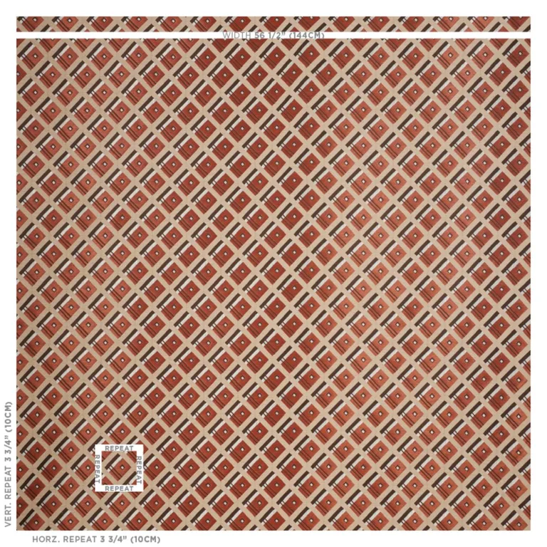 Schumacher 76010 Legrad Argyle Cognac fabric swatch