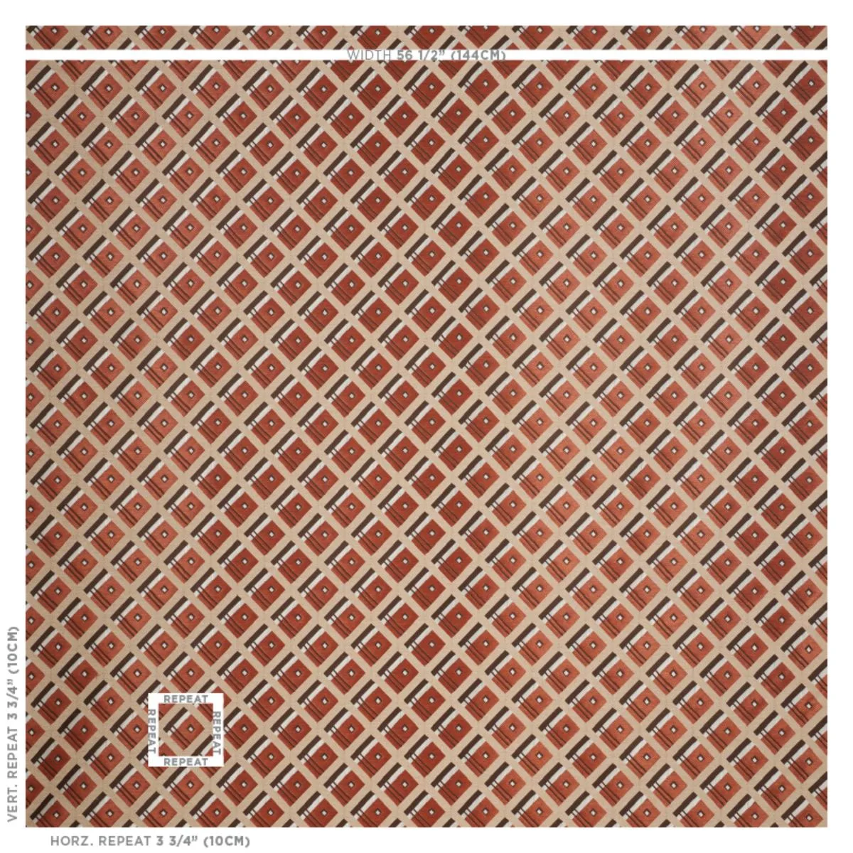 Schumacher 76010 Legrad Argyle Cognac fabric swatch