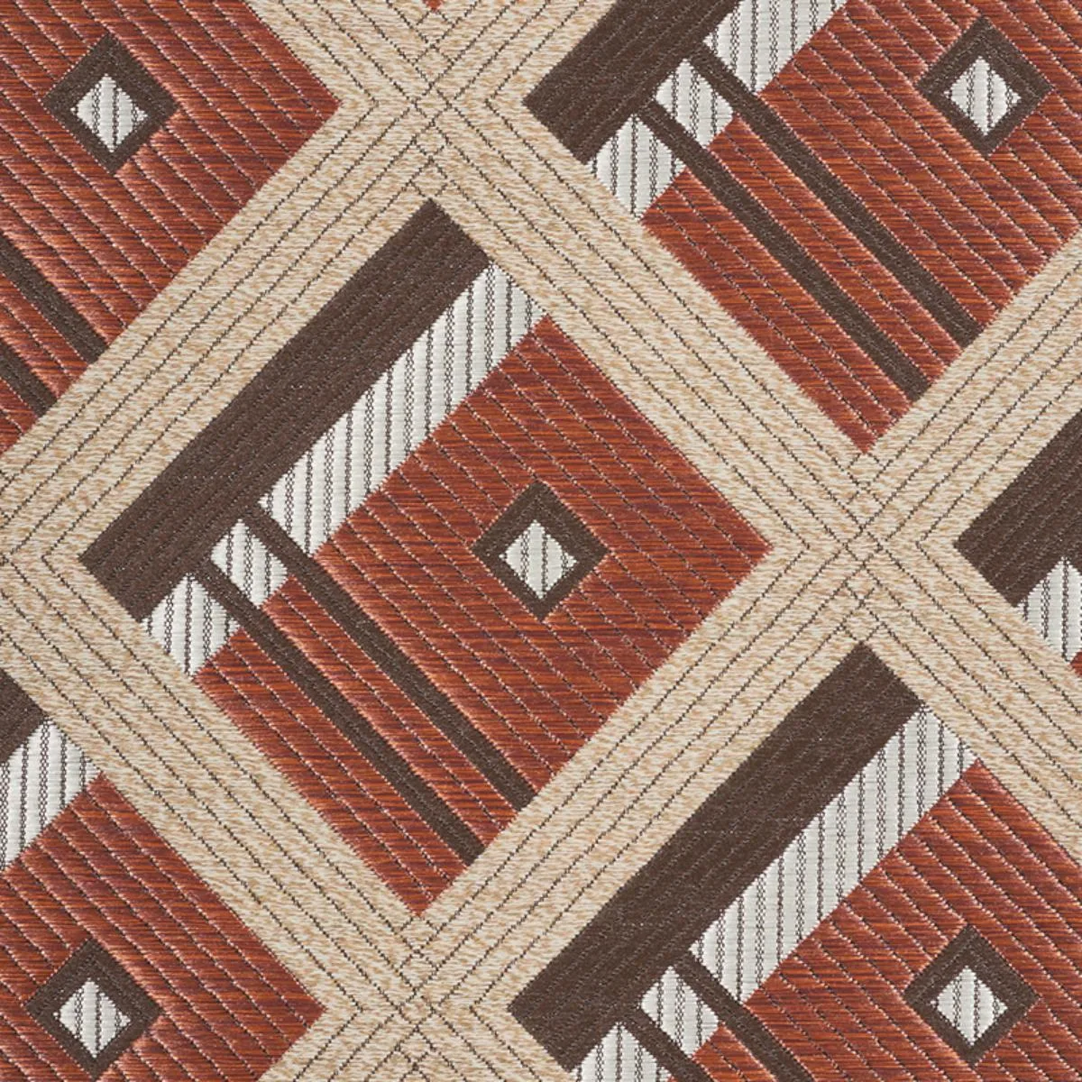 Schumacher 76010 Legrad Argyle Cognac fabric swatch