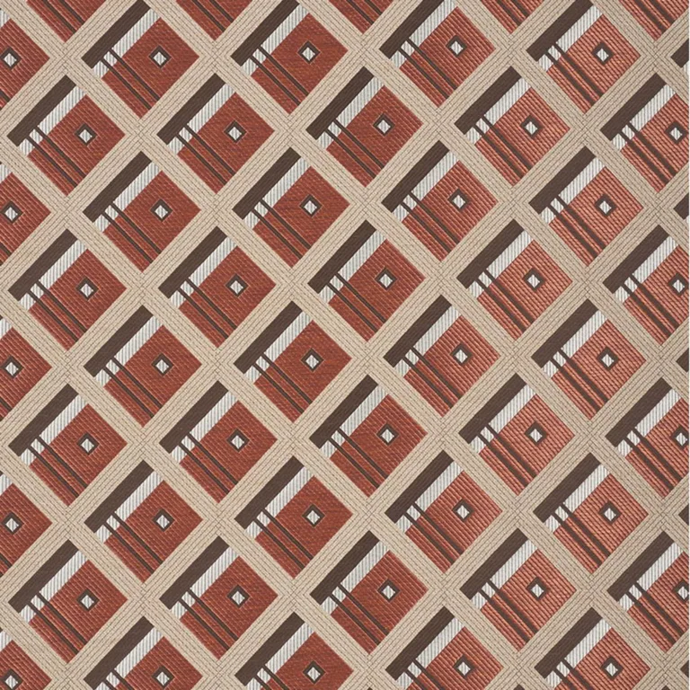 Schumacher 76010 Legrad Argyle Cognac fabric swatch
