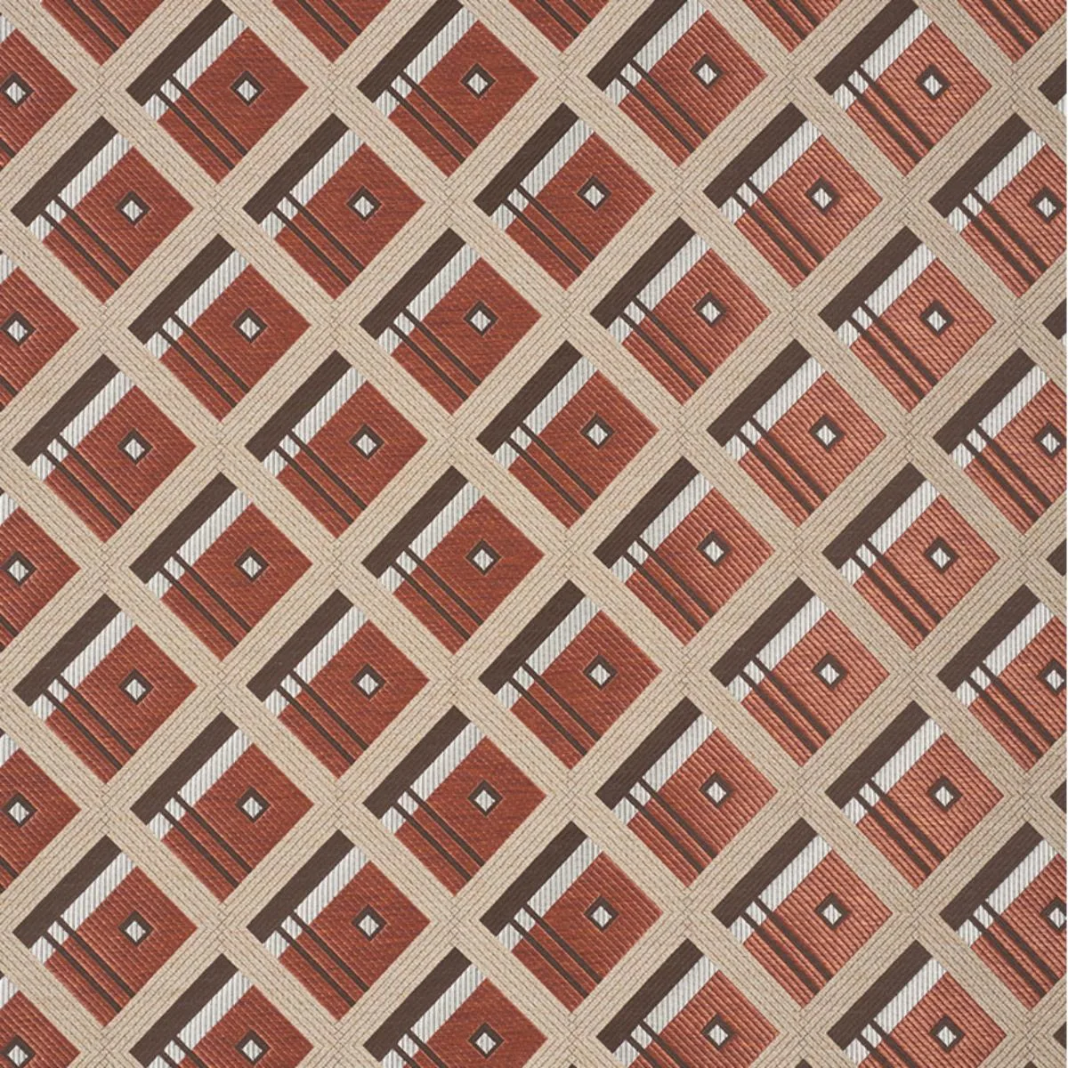 Schumacher 76010 Legrad Argyle Cognac fabric swatch