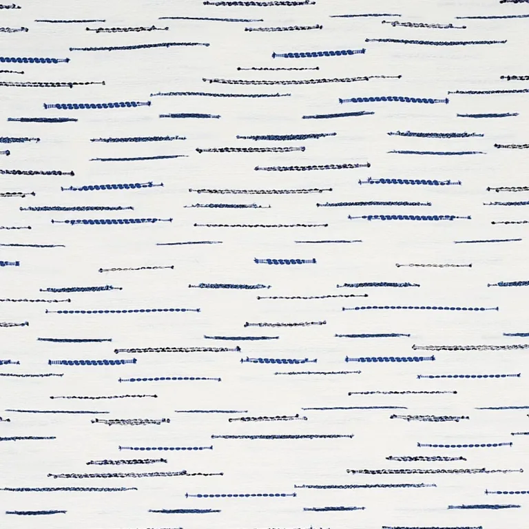 Schumacher 80141 Leland Stripe Blue fabric swatch