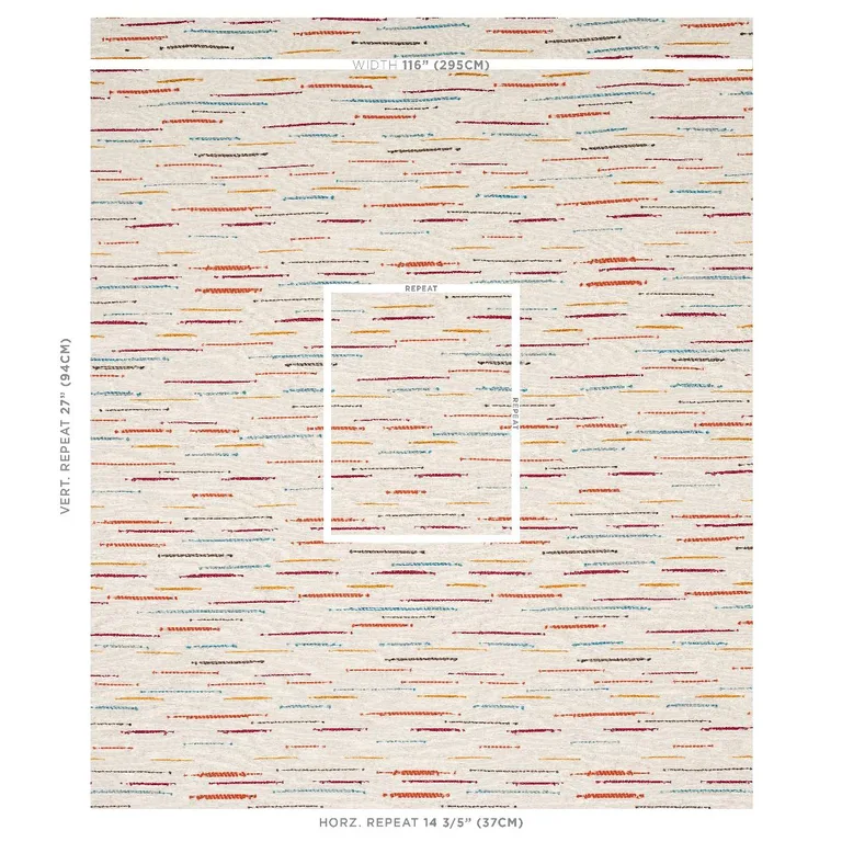 Schumacher 80142 Leland Stripe Multi fabric swatch