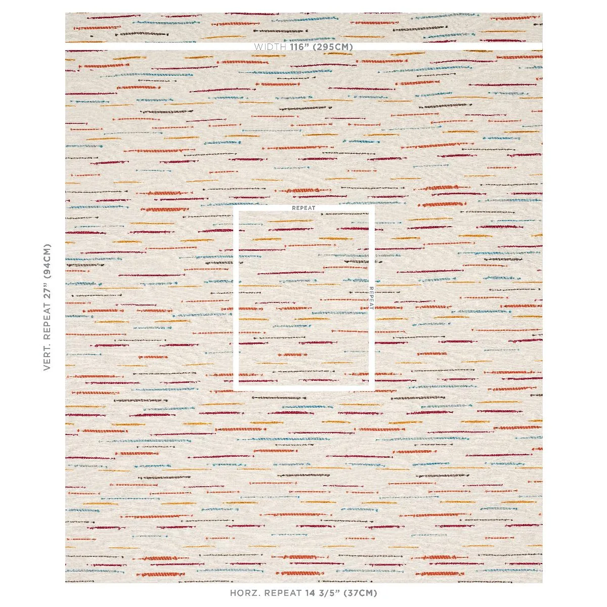 Schumacher 80142 Leland Stripe Multi fabric swatch