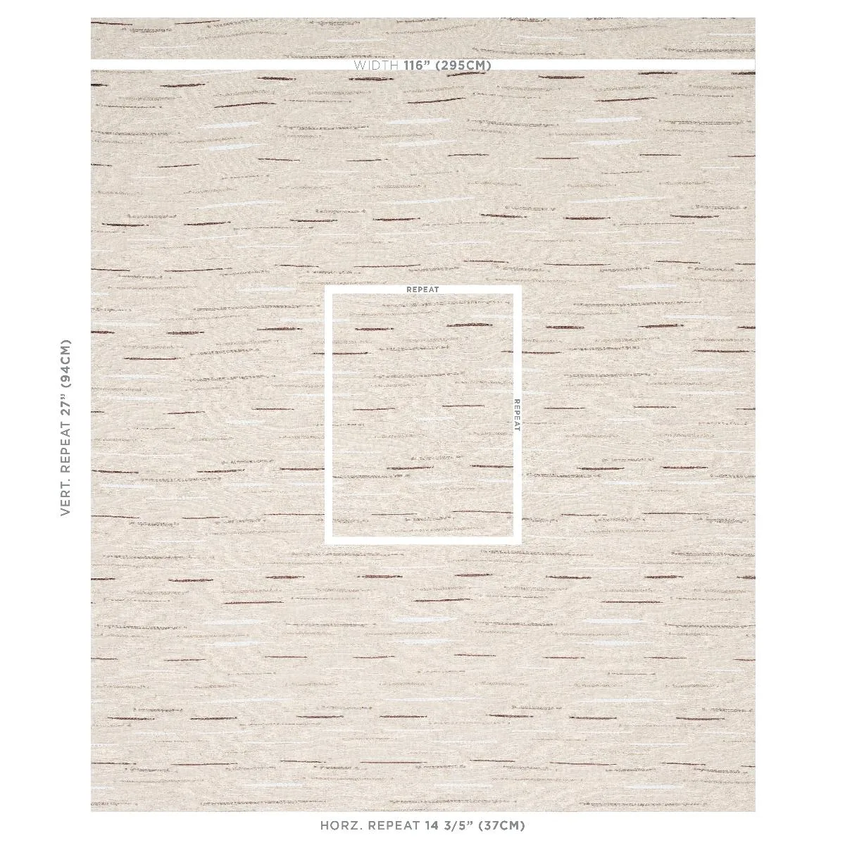 Schumacher 80140 Leland Stripe Neutral fabric swatch