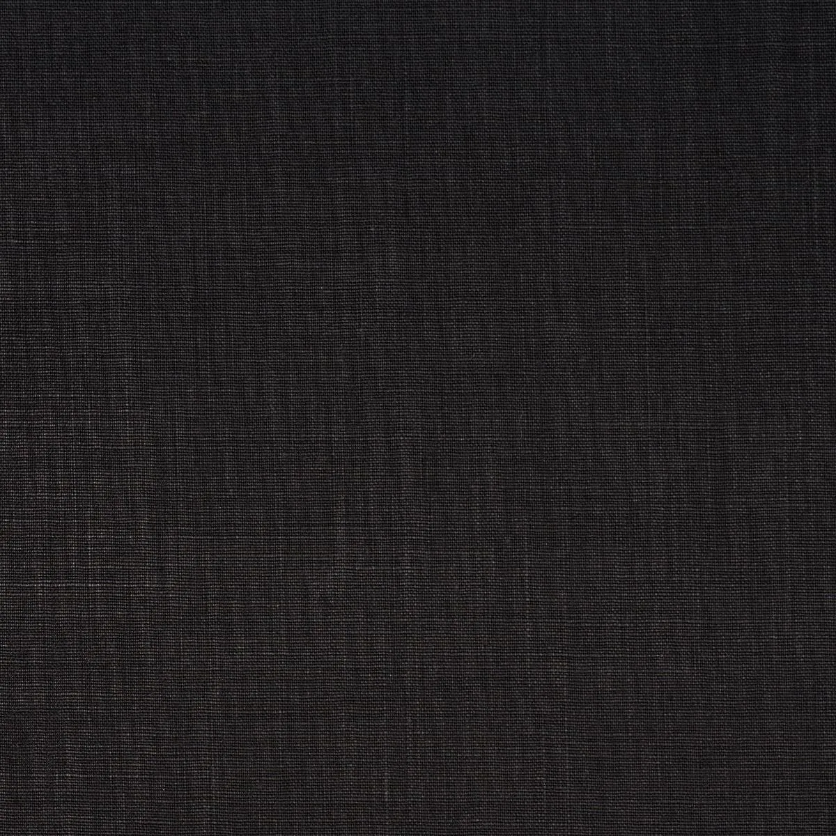 Schumacher 84969 Leo Glazed Linen Black fabric swatch