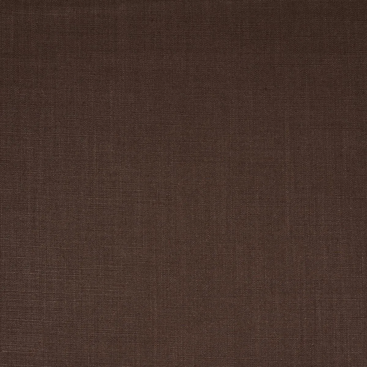 Schumacher 84968 Leo Glazed Linen Chocolate fabric swatch