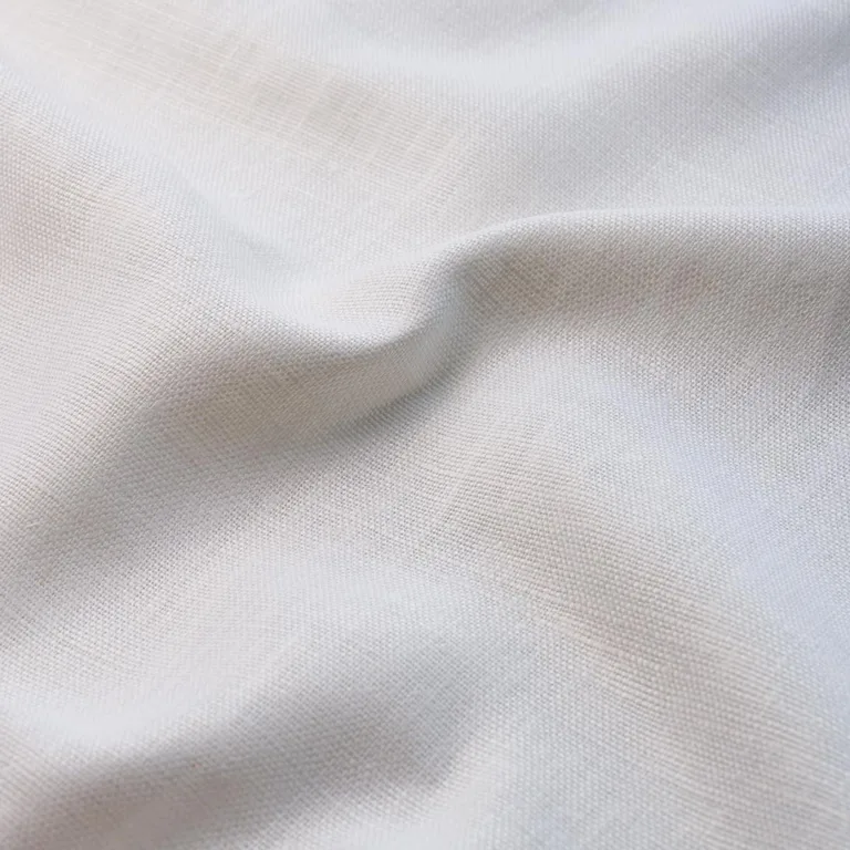 Schumacher 84960 Leo Glazed Linen Ivory fabric swatch