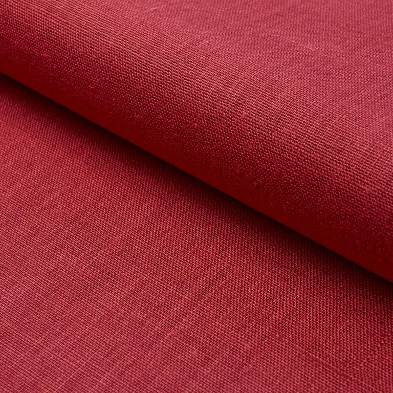 Schumacher 84967 Leo Glazed Linen Red fabric swatch