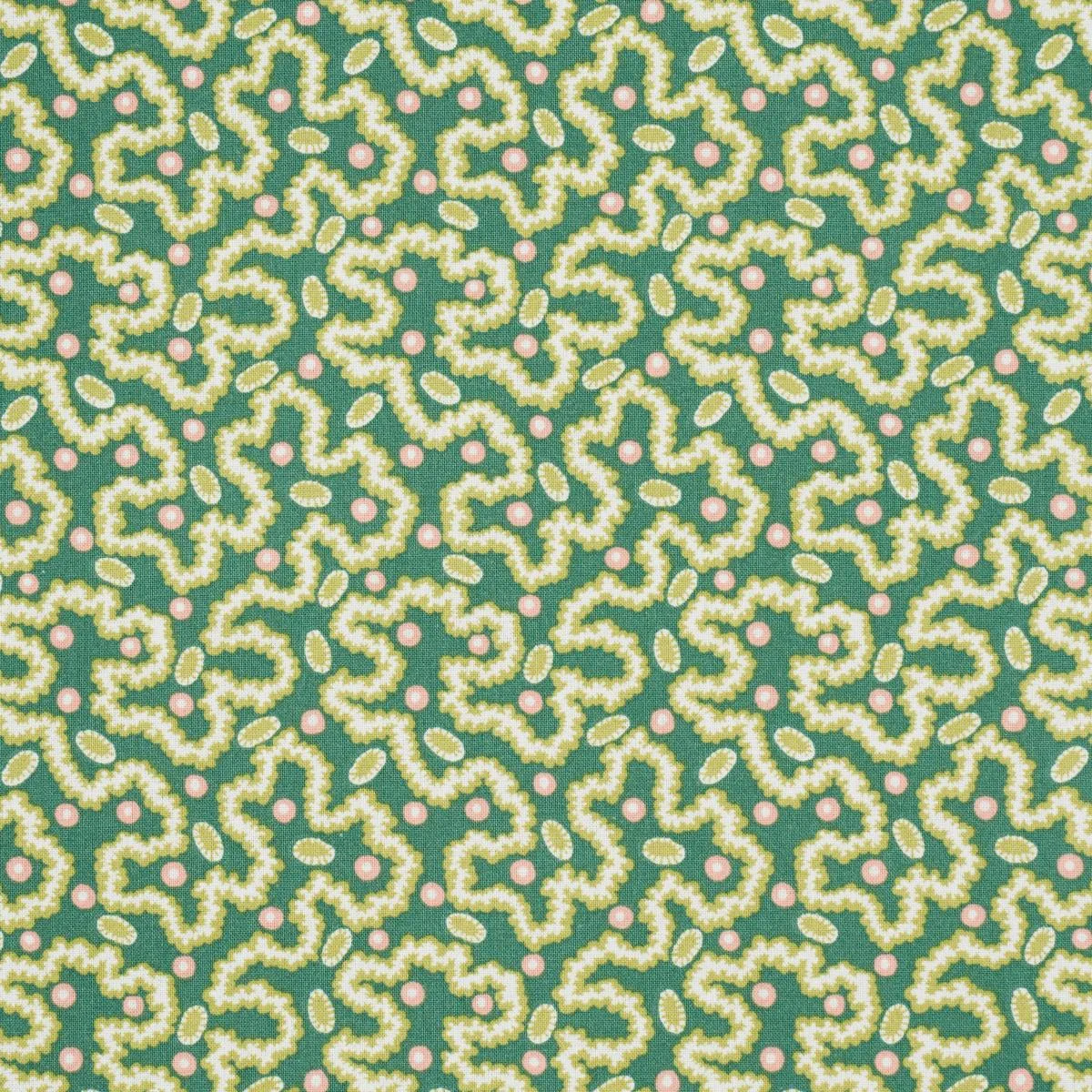 Schumacher 181720 Leonie Vermicelli Leaf fabric swatch