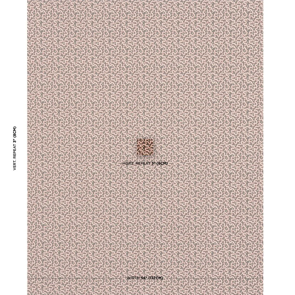 Schumacher 181722 Leonie Vermicelli Sepia fabric swatch