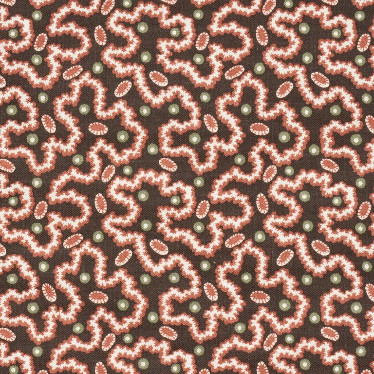 Schumacher 181722 Leonie Vermicelli Sepia fabric swatch