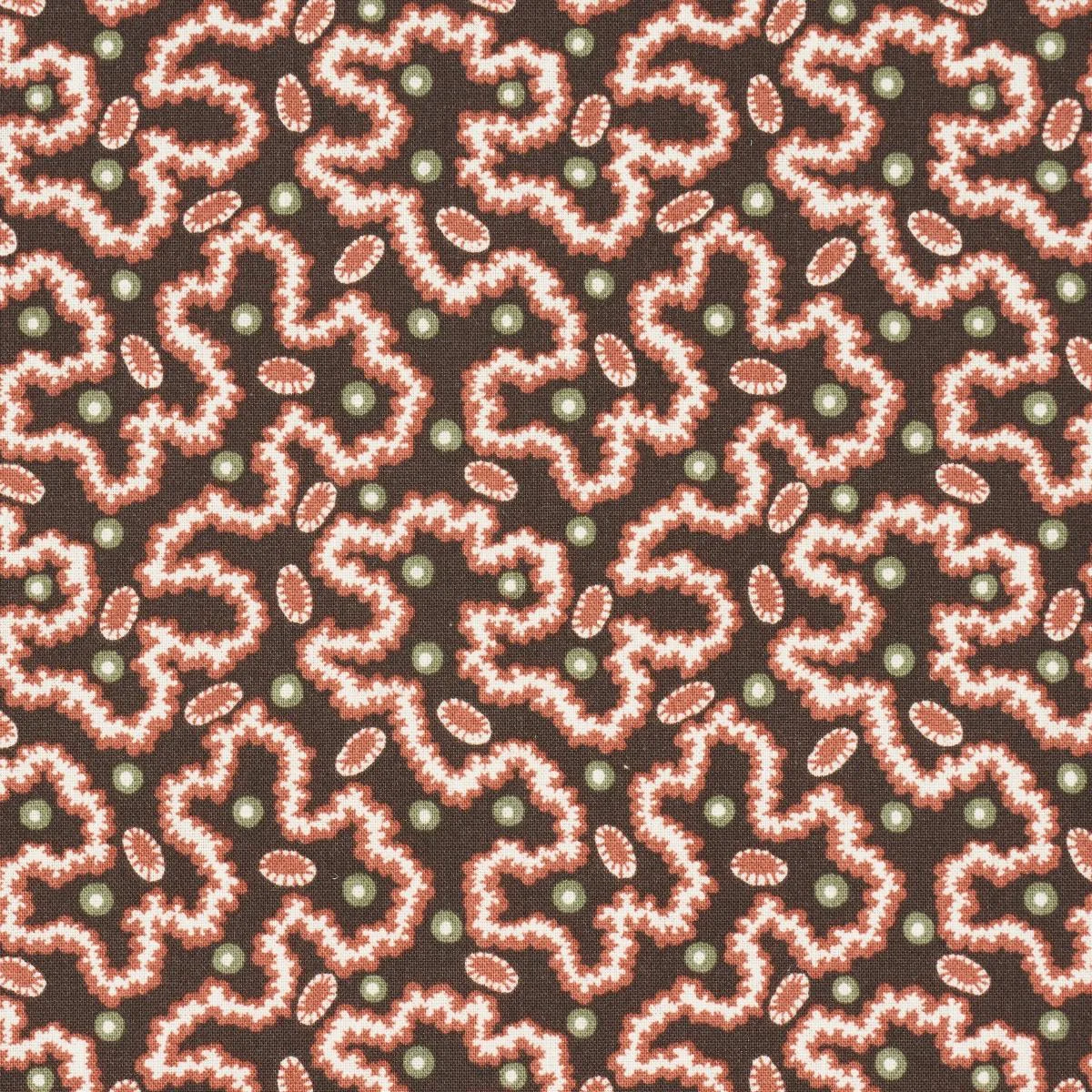 Schumacher 181722 Leonie Vermicelli Sepia fabric swatch