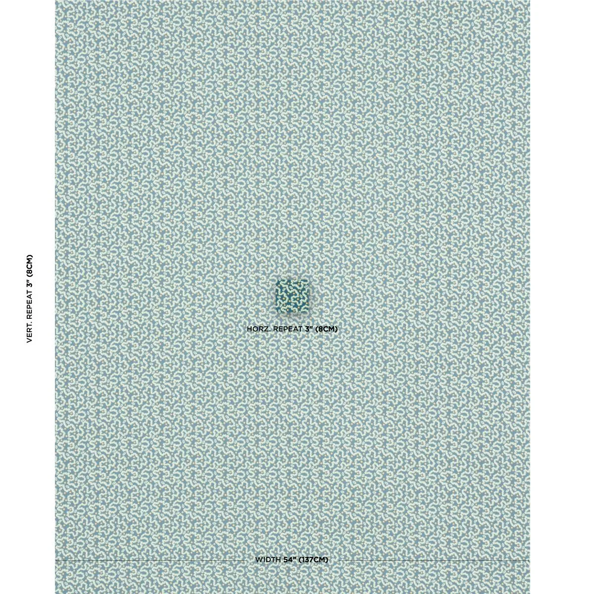 Schumacher 181721 Leonie Vermicelli Teal fabric swatch