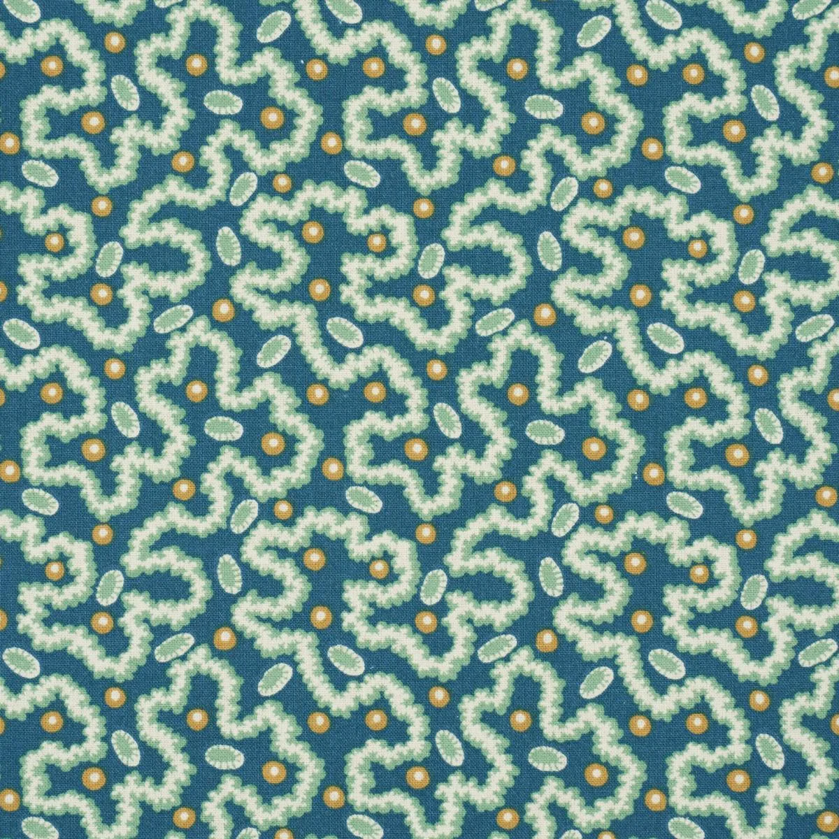 Schumacher 181721 Leonie Vermicelli Teal fabric swatch