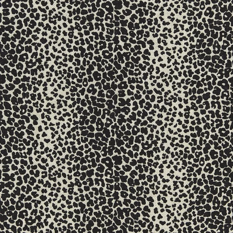 Schumacher 174841 Leopard Linen Print Ebony fabric swatch