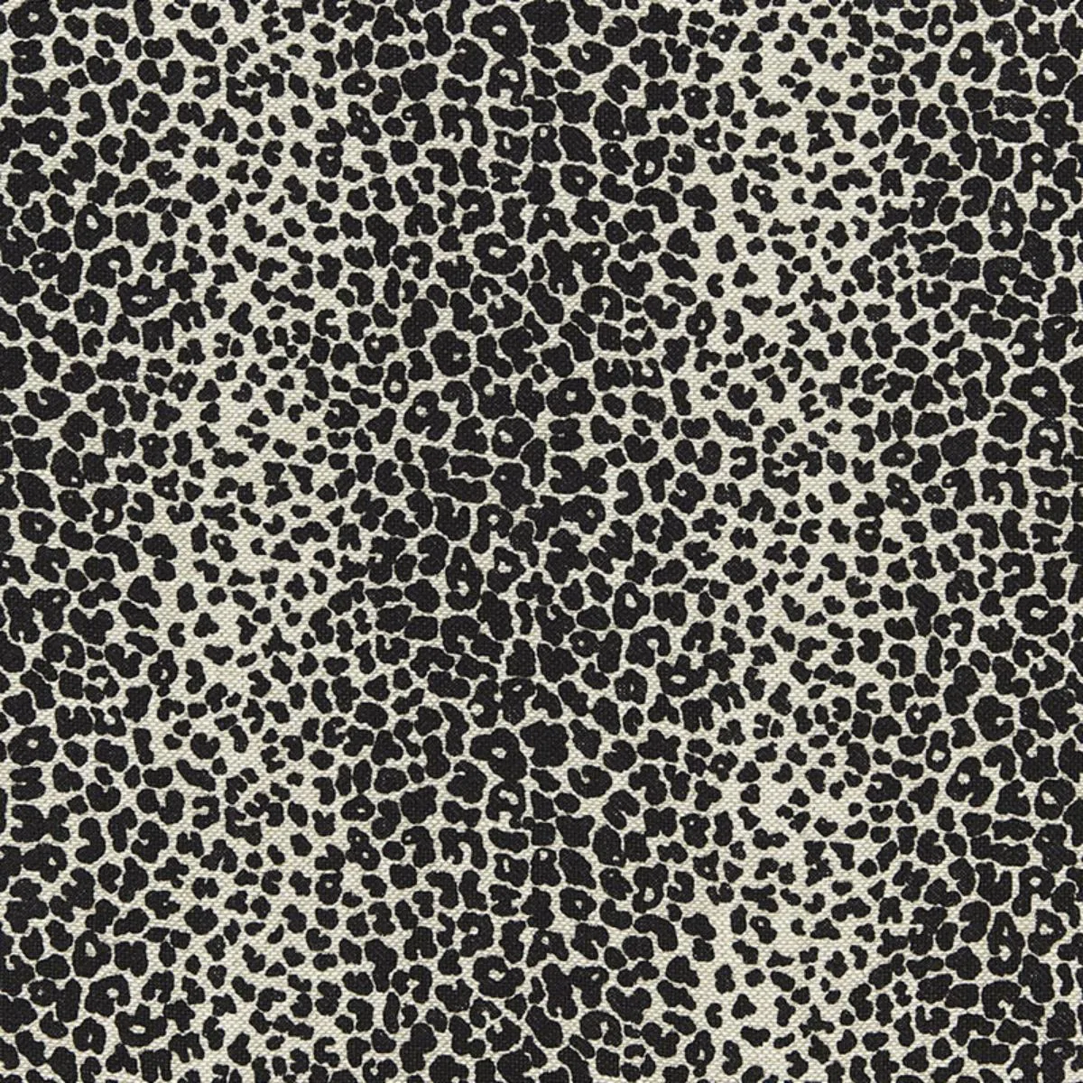 Schumacher 174841 Leopard Linen Print Ebony fabric swatch