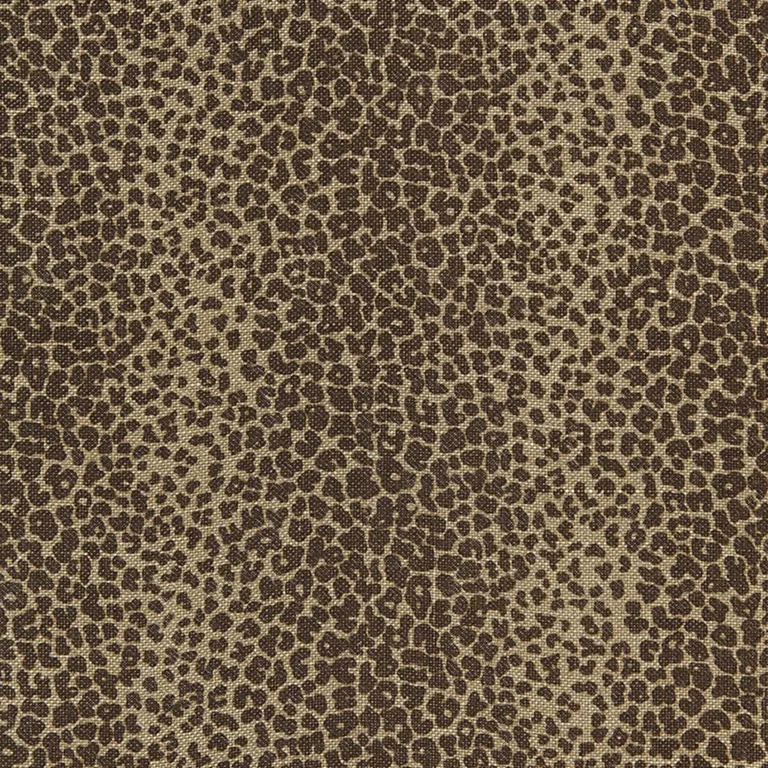 Schumacher 174840 Leopard Linen Print Java fabric swatch