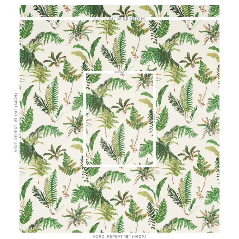 Schumacher 174090 Les Fougeres Document fabric swatch
