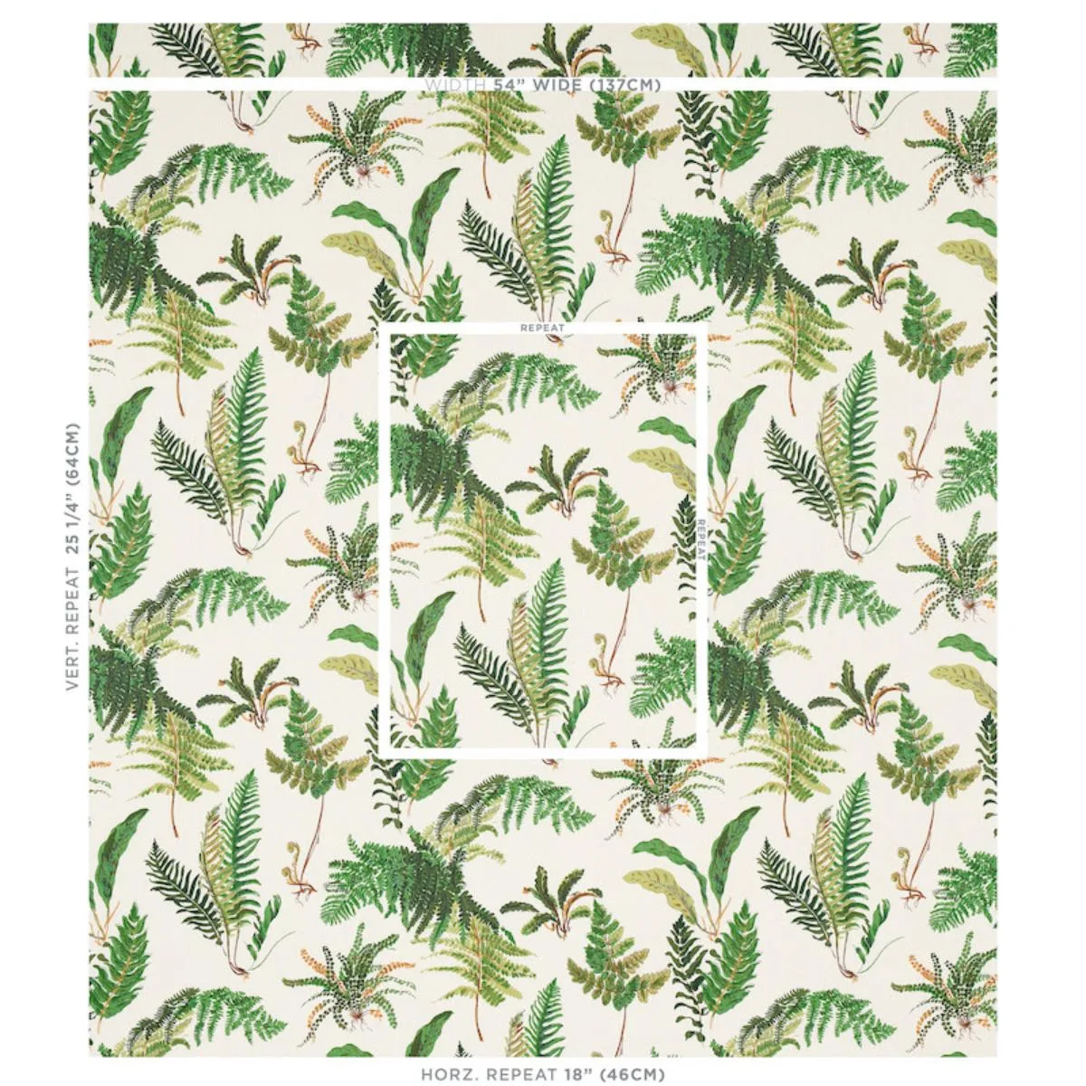 Schumacher 174090 Les Fougeres Document fabric swatch