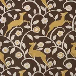 Schumacher 68912 Les Gazelles Au Bois Chocolate fabric swatch
