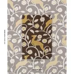Schumacher 68912 Les Gazelles Au Bois Chocolate fabric swatch