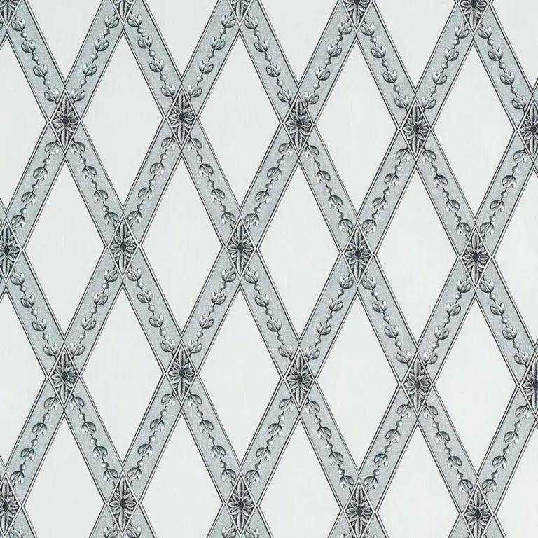Schumacher 179461 Les Losanges Toile Carbon fabric swatch