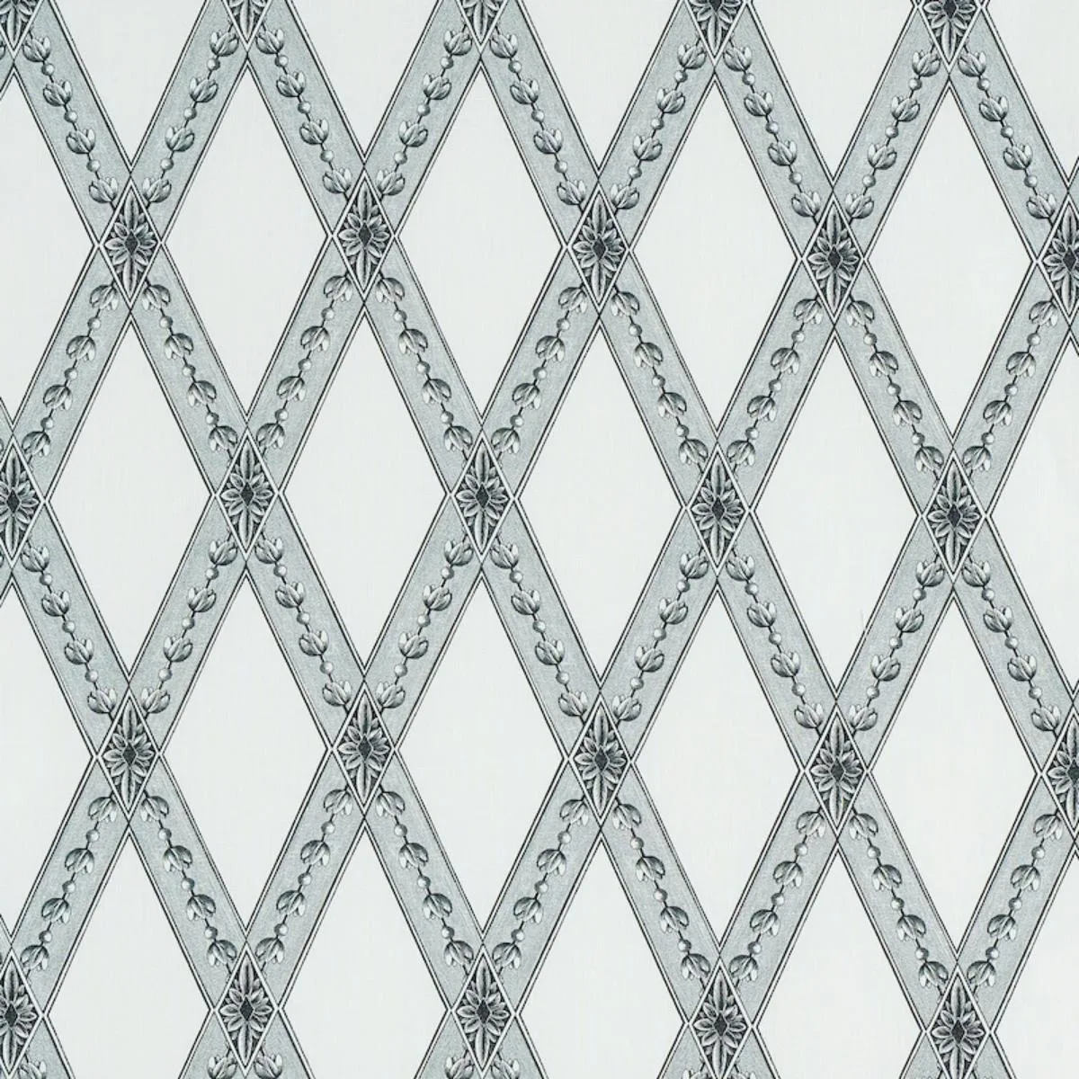 Schumacher 179461 Les Losanges Toile Carbon fabric swatch
