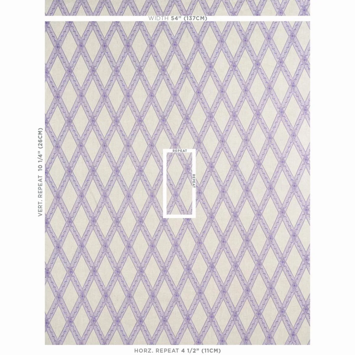 Schumacher 179462 Les Losanges Toile Iris fabric swatch
